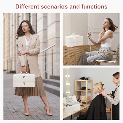 Travel Case Compatible with Dyson Airwrap id, Double-Layer Carrying Case Compatible with Dyson Airwrap Styler and Attachments, Portable Storage Bag for Shark Flexstyle/Flexfusion