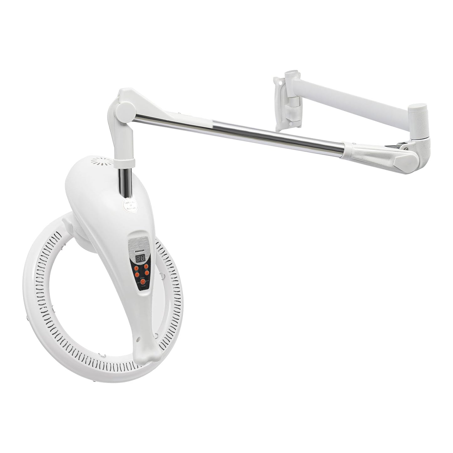 Wall Mount Orbiting Rotating Hair Treatment Machine, 950W 110V 360° Rotating Salon Heating Ring Processor, Hair Perming Treatment Machine for Baking Oil, Coloring (White)