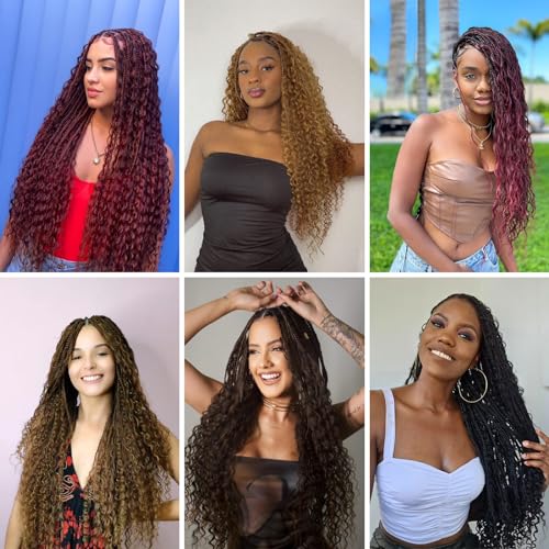 Deep Wave Crochet Hair 24 Inch - Boho Curly Braiding Hair 7 Packs - Variation of THIS listing