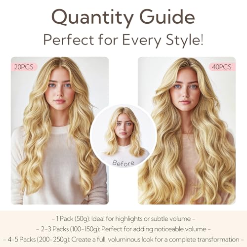 Hotbanana Tape-in Hair Extensions 16 Inch Natural Black to Light Blonde 20pcs 50g