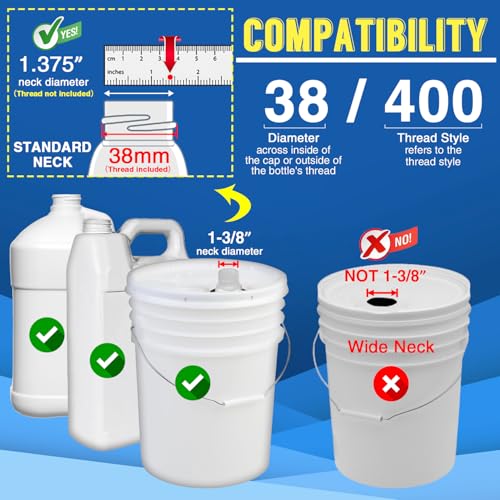 6 Pack 38-400 Gallon Pump Dispenser with 50cm Extended Tube for 5 Gallon Jugs