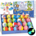 Kids Bath Bombs Set with Glow in The Dark Surprise - 24 Colorful Bubble Fizz for Bath Time Fun