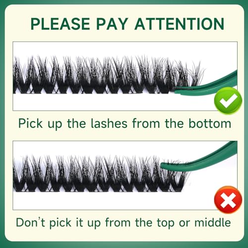KEYYOU LASH Flaunt Lash Cluster DIY 3D Eyelash Extensions 144pcs D Curl 8-18MIX Lashes Extension Eyelash Clusters Long Classic Individual Lashes Fluffy and Soft Wispy Volume Lashes (F01,3D)