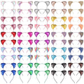 Sequined Glitter Kitty Headbands for Girls and Adults - 50 Pack in 25 Colors