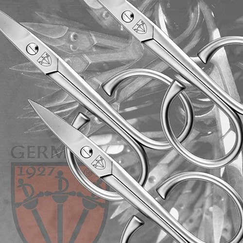 Nail Scissors - Curved Stainless Steel Manicure & Pedicure Tool - Strong & Sharp with Case - Variation: Nail Scissors