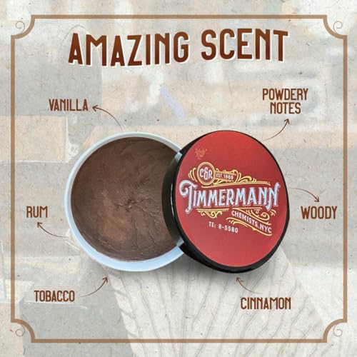 WhollyKaw Shaving Soap | Luxury Dense, Rich & Creamy Lather Tallow Wet Shave Puck Notes of Rum, Vanilla, Tobacco, Cinnamon, Woody, Powdery scent. | Grooming and Skincare for Men 4 oz - Timmermann Red