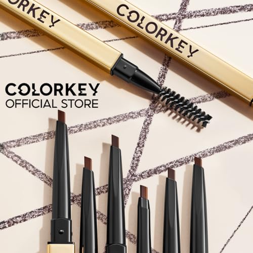 COLORKEY Contour Sketch Eyebrow Pencil: Retractable, Small Triangle Core, Defines Various Brow Shapes, Creates Defined Brows, Long-Lasting Wear (01 Mocha Brown)