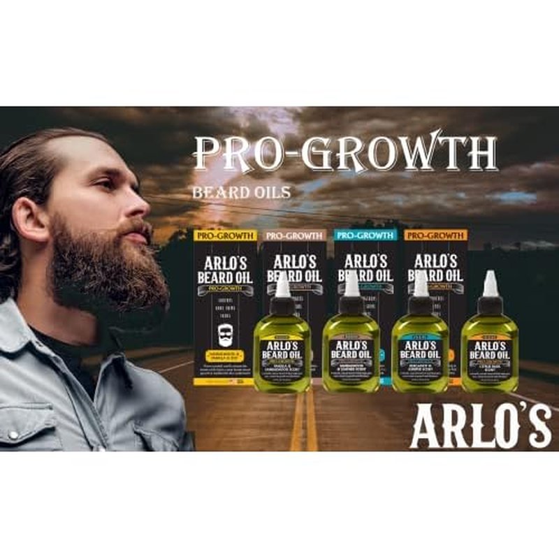 Arlo's Pro Growth Beard Oil - Vanilla Sandalwood 2.5 oz. - Promotes Beard Hair Growth