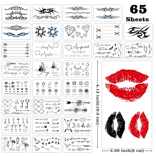 Cerlaza 300 styles Temporary Tattoos For Adults Women Men, Fake Henna Tattoos Stickers Waterproof, Long Lasting Realistic Tatuajes Temporales-65 Sheets