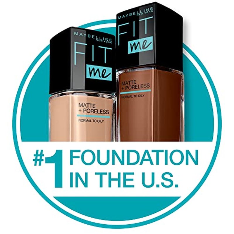 Maybelline Fit Me Matte + Poreless Liquid Foundation + Fit Me Mattifying Primer Makeup Bundle, Includes 1 Foundation in Creamy Beige and 1 Primer