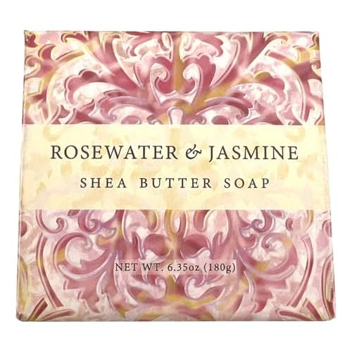 Greenwich Bay ROSEWATER JASMINE 3 Piece Beauty Gift Set of : BODY BUTTER, SPA SOAP, and DUSTING POWDER
