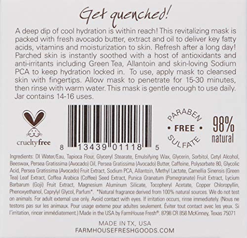 Avocado Hydrating Face Mask with Pomegranate & Green Tea - 3.2 Fl Oz - FarmHouse Fresh