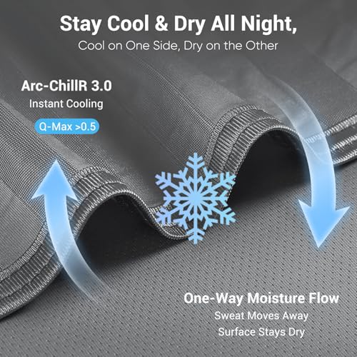 Cooling Blanket for Hot Sleepers 108x90 Dark Grey King Size Moisture-Wicking Bed Cover