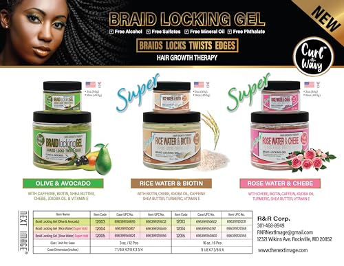 Super Hold Braid Locking Gel with Rice Water - Natural Hair Styling