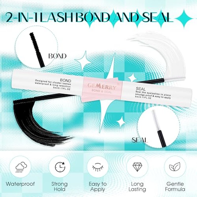 GEMERRY Lash Extension Kit Lash Clusters Kit 3D Effect DIY Lash Extension Kit with 280Pcs Fluffy Eyelash Clusters, Lash Bond and Seal and Tweezers DIY Lashes at Home(3D-100P-10-18mm)