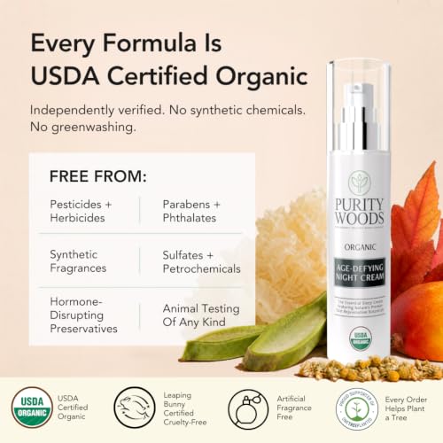 Organic Anti-Aging Night Cream for Mature Skin - Hydrating & Firming