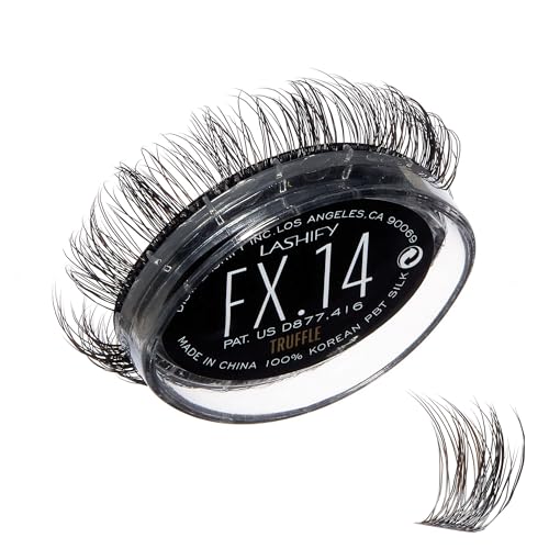 Lashify Fluffy FX 14mm Gossamer DIY Eyelash Extensions Refill, For The Most Curliest and Fluttery Appearance, Truffle Color, Easy False Lashes