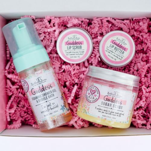 Spa Gift Set with Body Scrub Bubble Bath Lip Balm - Vegan & Cruelty-Free