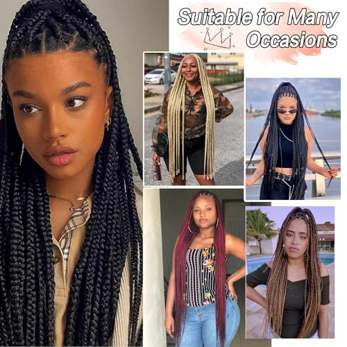 Pre Looped Crochet Box Braids T30 - Ombre Brown Goddess Box Braids 40 Inch - 7 Packs