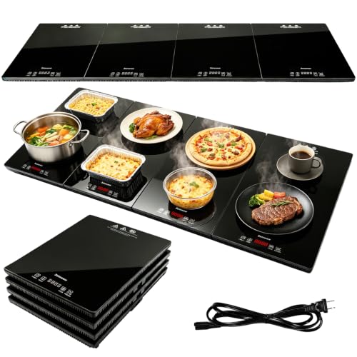 47.2x15.7 Inch Electric Warming Tray with 4 Zones & Tempered Glass - Modular Food Warmer for Buffet & Catering