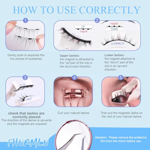 Magnetic Eyelashes with Applicator,Reusable Magnetic Eyelashes Natural Look,Easy to Wear Reusable Soft Lashes kit No Glue Needed(Simple)