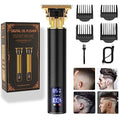 Rechargeable Men’s Hair Clippers with T-Blade & LCD Display - Black