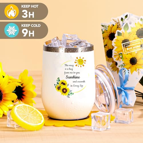 Self Care Gift Basket for Women - Yellow Sunflower Get Well Soon Care Package with Blanket & Spa Items