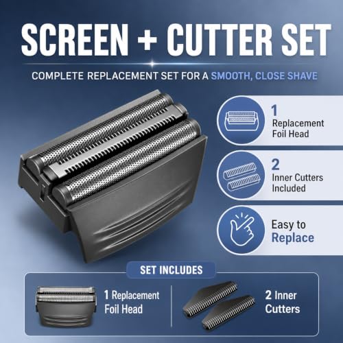 2 Pcs Shave Foil & Cutter Blades Compatible with Remington F4900 F5800 F7800 - Black