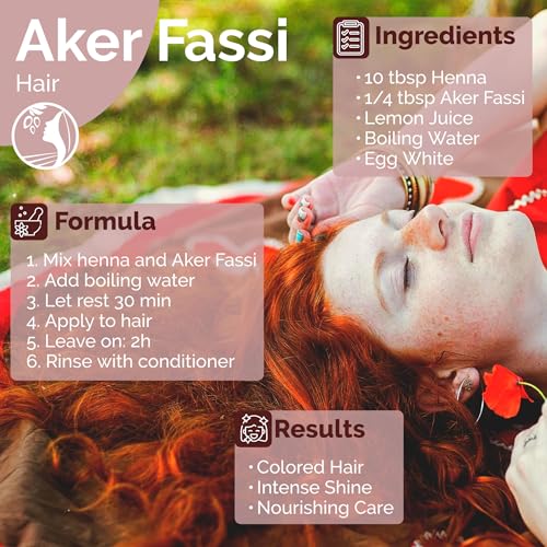 Natural Moroccan Lip & Cheek Tint Powder - Pomegranate & Poppy, 7 oz - Traditional Aker Fassi