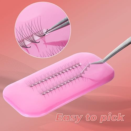 500 Eyelash Extension Promade 4D to 16D Not Premade, Ultra Lash Fans 0.03/0.05/0.07mm Thickness, C D Curl Lashes, 8 - 16mm Length for Easy Volume Individual Eyelash Extensions Clusters DIY(8D-0.05-C (9mm))