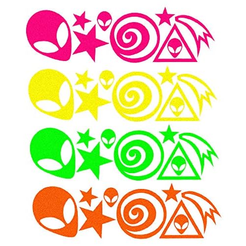 Sasswear Blacklight Body Stickers - Neon Fashion Accessories for Raves, Festivals and Glow Parties, 40/pk (Alien)