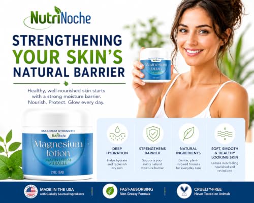 NutriNoche Magnesium Lotion for Relaxation & Sleep - Topical Nano Magnesium Cream with Shea Butter