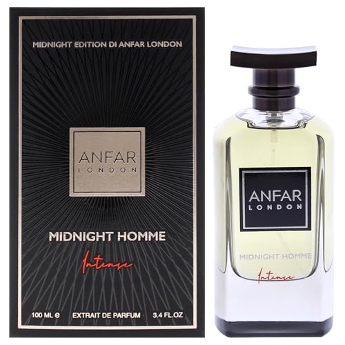 Anfar London Midnight Homme Intense Men’s Perfume Spray 3.4 oz - Woody Floral Spicy Fragrance