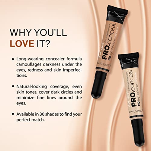 L.A. Girl HD Pro.Conceal, Light Ivory GC970 (Pack of 2)