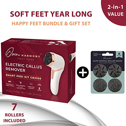 Electric Callus Remover Foot File Bundle with Vacuum & 7 Rollers - Pedicure Tools for Hard Dry Cracked Heels