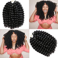 Kenkenten Jamaican Bounce Crochet Hair 4 Packs 12 Inch Wand Curl #1B - Short Curly Synthetic Hair for Black Women