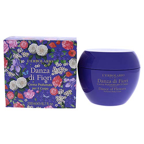 L'Erbolario Perfumed Body Cream 6.7 oz - Moisturizing Nourishing Floral Body Butter with Camellia - Dance of Flowers
