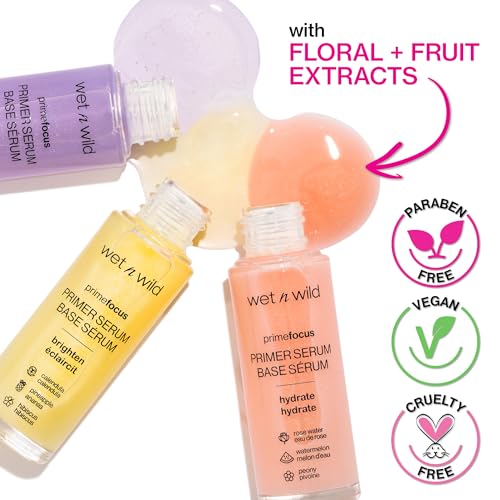 wet n wild Prime Focus Primer Serum for Face & Photo Focus Primer Water Rose Addiction Bundle, 1.52 Ounces