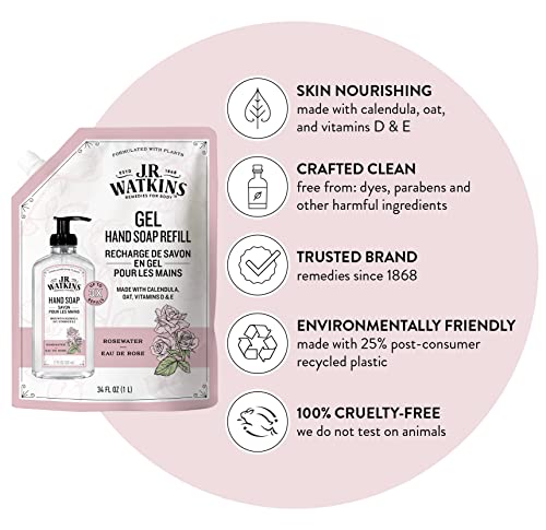 Liquid Hand Soap Refill Pouch 1L - Gentle, Hydrating Hand Wash