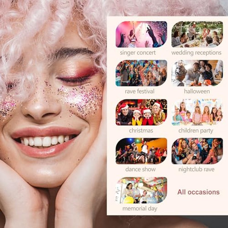 40 Colors Glitter Gel Set - No Glue Needed for Hair Face Body Glitter for Halloween, Carnival, Cosplay | Multi-Purpose Paint Glitter Palette, Vibrant Makeup for Women, Girls & Kids