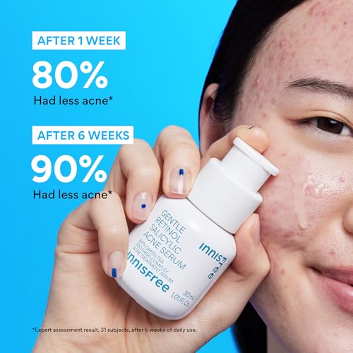 innisfree Gentle Retinol Salicylic Acne Serum, Korean Face Treatment for Blemishes and Clear Skin