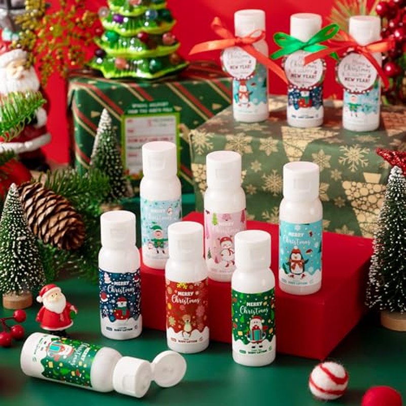 24 Set Christmas Hand Cream Gift Moisturizing Hand Lotion for Women Travel Size Lotion for Christmas Party Favors with Card for Xmas Mother Teacher Stocking Stuffer