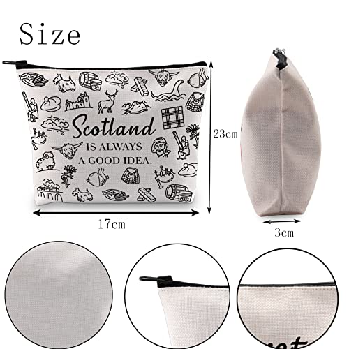 POFULL Scotland Trip Gift Scotland Is Always A Good Idea Cosmetic Bag Edinburgh Gift