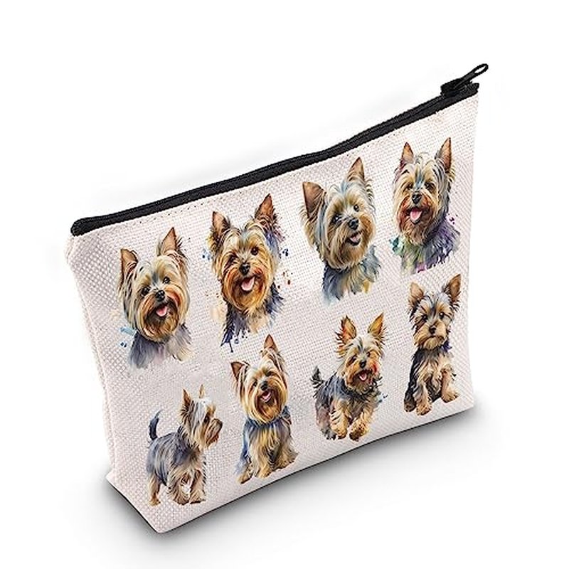 LEVLO Yorkshire Terrier Cosmetic Makeup Bag Yorkshire Dog Lover Gift Yorkie Owner Travel Pouch Bag Yorkshire Puppy Mom Gift (Yorkshire Terrier)