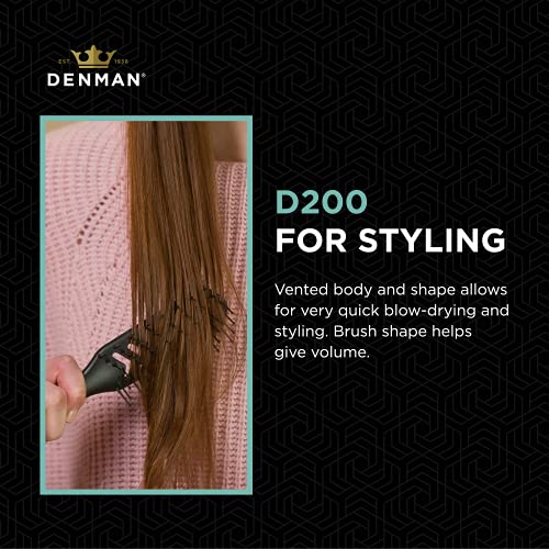 Denman Jack Dean D200 Flexible Vent Hair Brush for Blow Drying - Black, 1 Pack