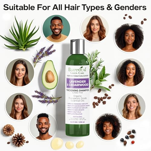 Natural Thickening Shampoo for Thinning Hair - Biotin & Cedarwood for Men & Women