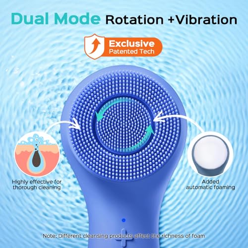 Coslus FBS03 Blue Face Cleansing Brush 2-in-1 Vibration & Rotation