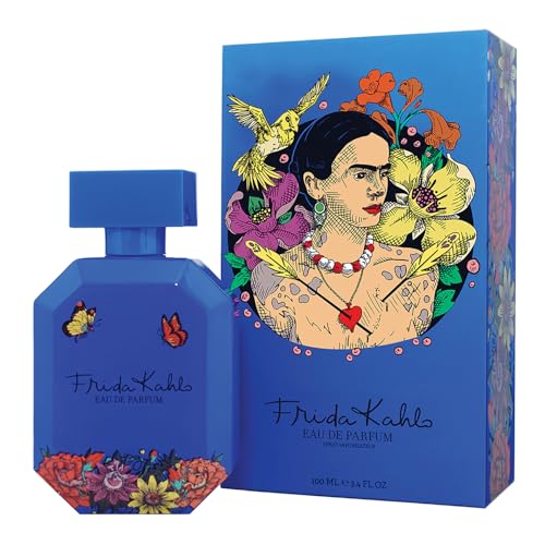 Frida Kahlo Blue Deluxe Edition Eau de Parfum for Women – Floral Gourmand Fragrance with Agave, Coconut & Jasmine – Long-Lasting, Art-Inspired Lacquered Bottle