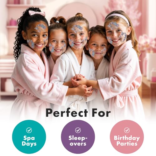 Kids Unicorn Face Masks Skincare Set - Organic Vegan & Kid Safe, 10 Pack