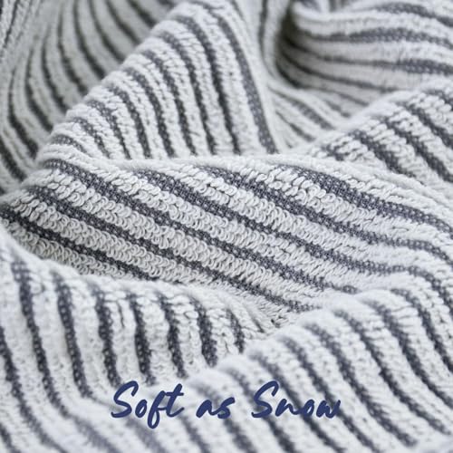 Gray Cotton Washcloths 12 Pack - Soft, Absorbent Bath & Facial Towels
